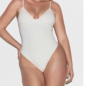 SKIMS Cotton Shapewear Bodysuit ~ Marble ~ NWT ~ Sz Small